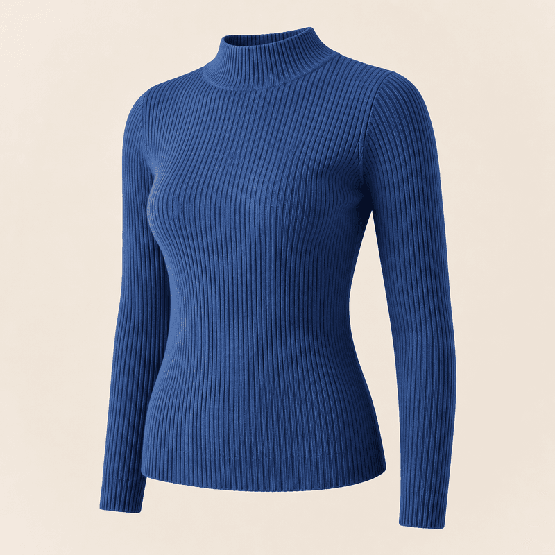 Blusa Manga Longa de Tricot - Azul