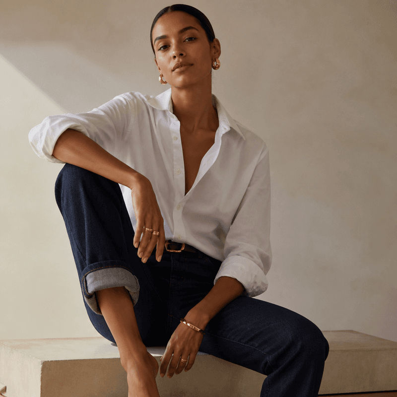Calça com Barra Virada Jeans - Jeans Escuro — vista alternativa
