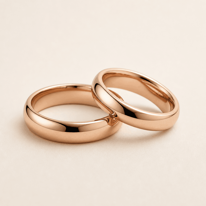 Aliança Clássica Ouro Rosé 18k 4mm