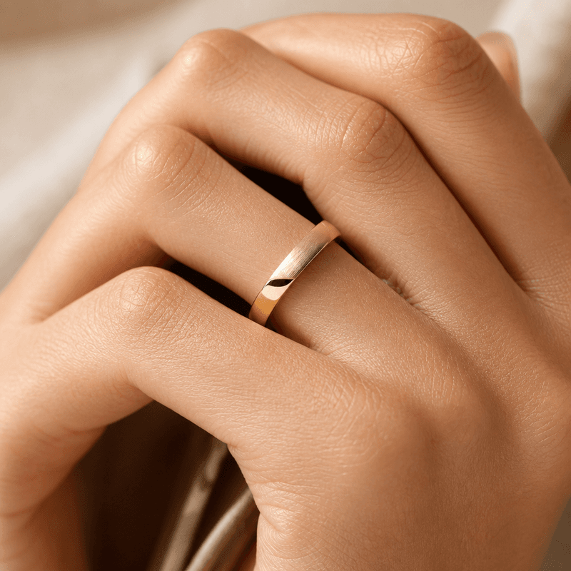 Aliança Duo Fosco Polido Ouro 18k 3mm — vista alternativa