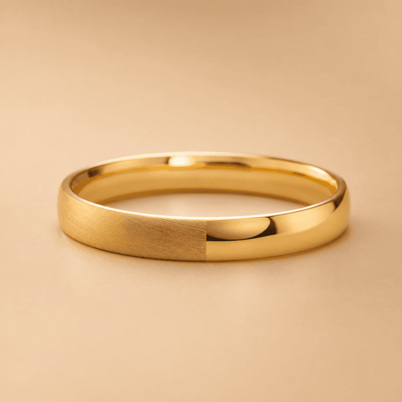 Aliança Duo Fosco Polido Ouro 18k 3mm