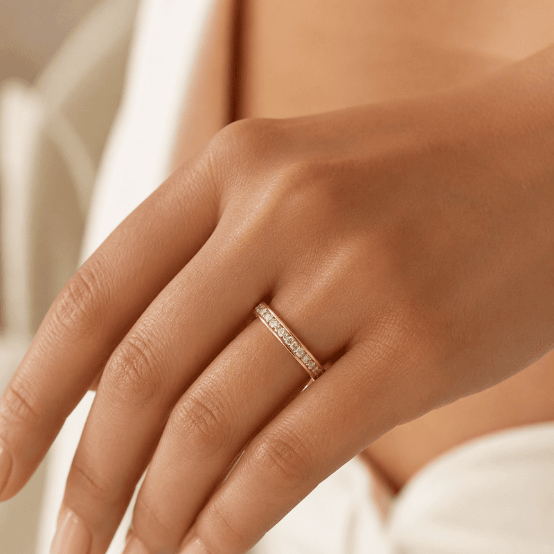 Anel Eternity Diamantes Ouro 18k — vista alternativa
