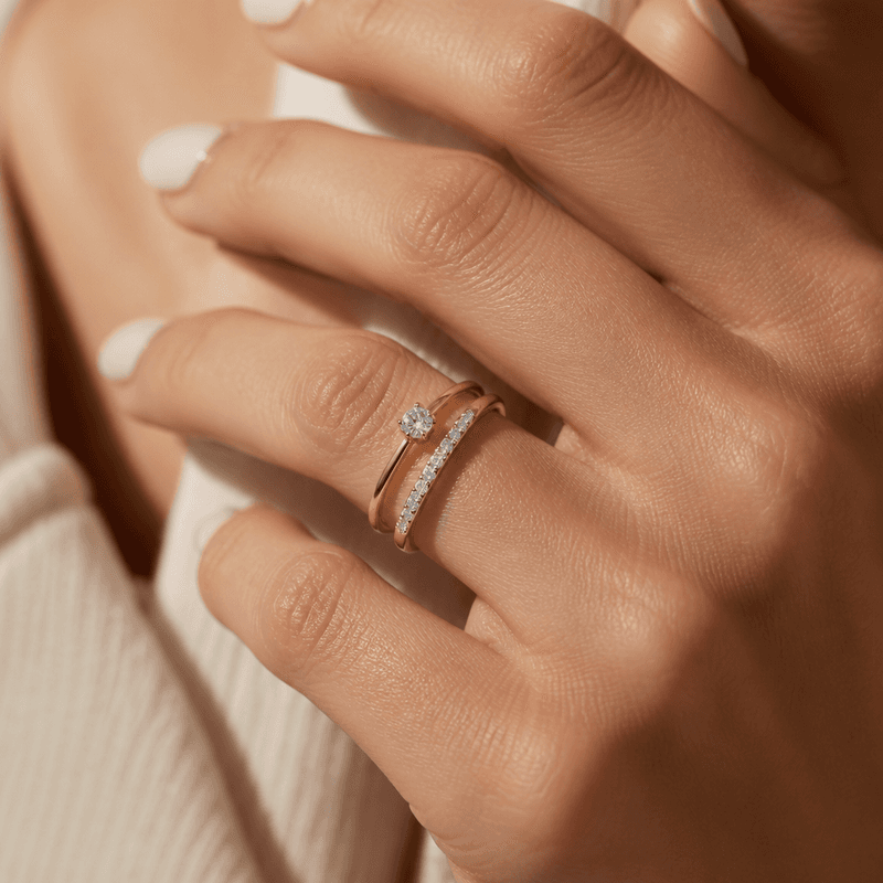 Anel Solitário Ouro 18k Diamante Petite 10pts — vista alternativa