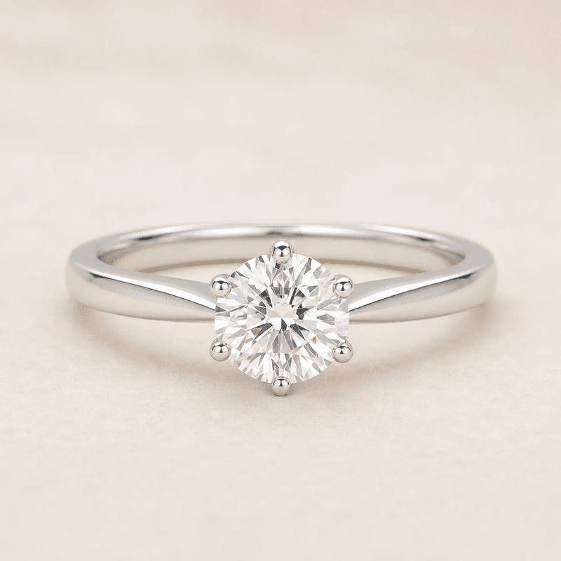 Anel Solitário Ouro Branco 18k Diamante 15pts
