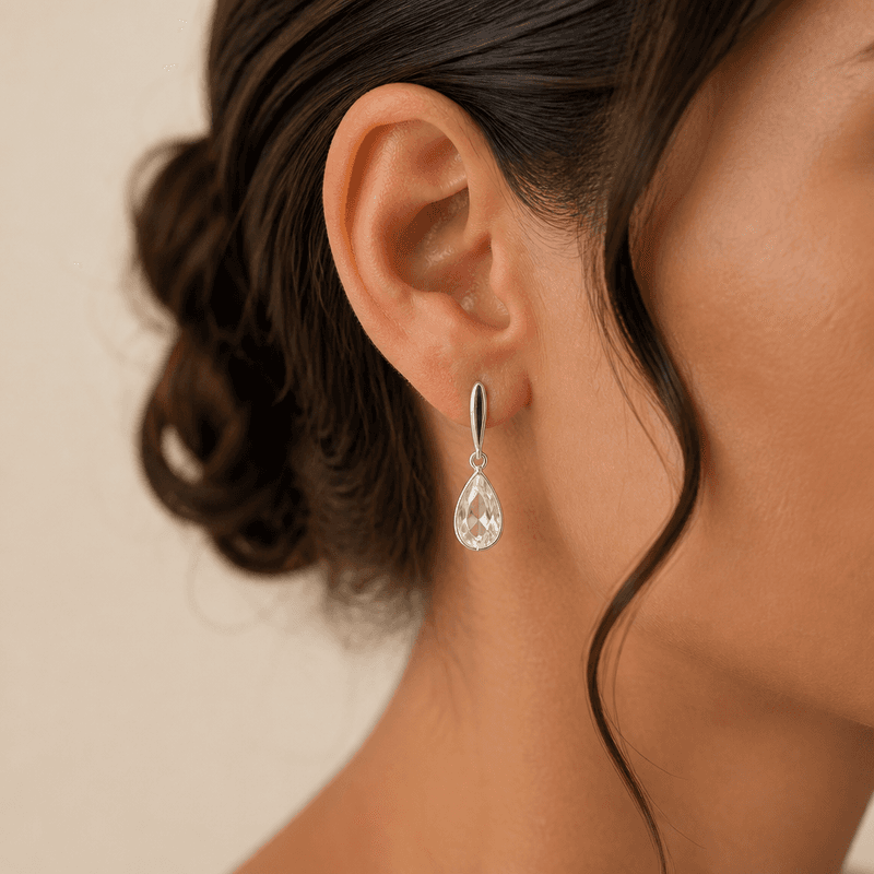 Brinco Prata 925 Gota Cristal — vista alternativa