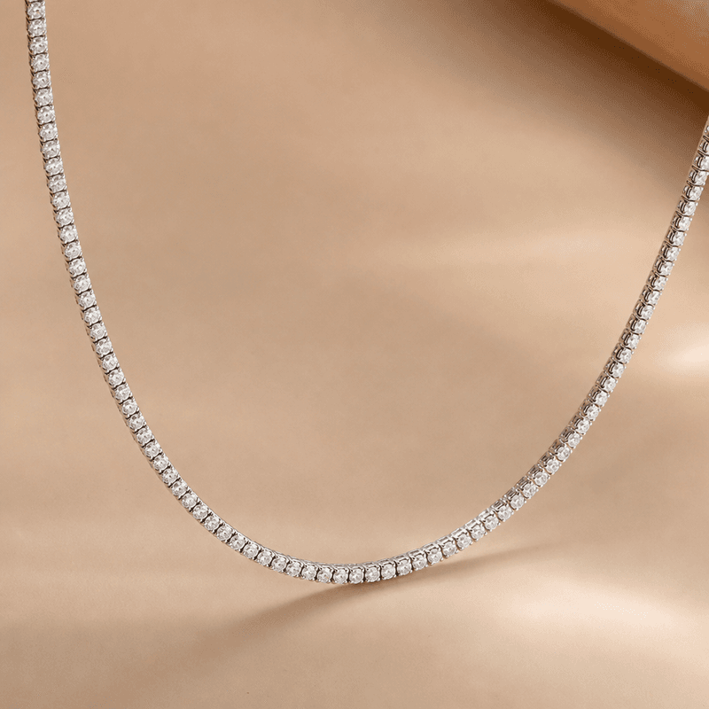 Colar Riviera Diamantes Ouro Branco 18k