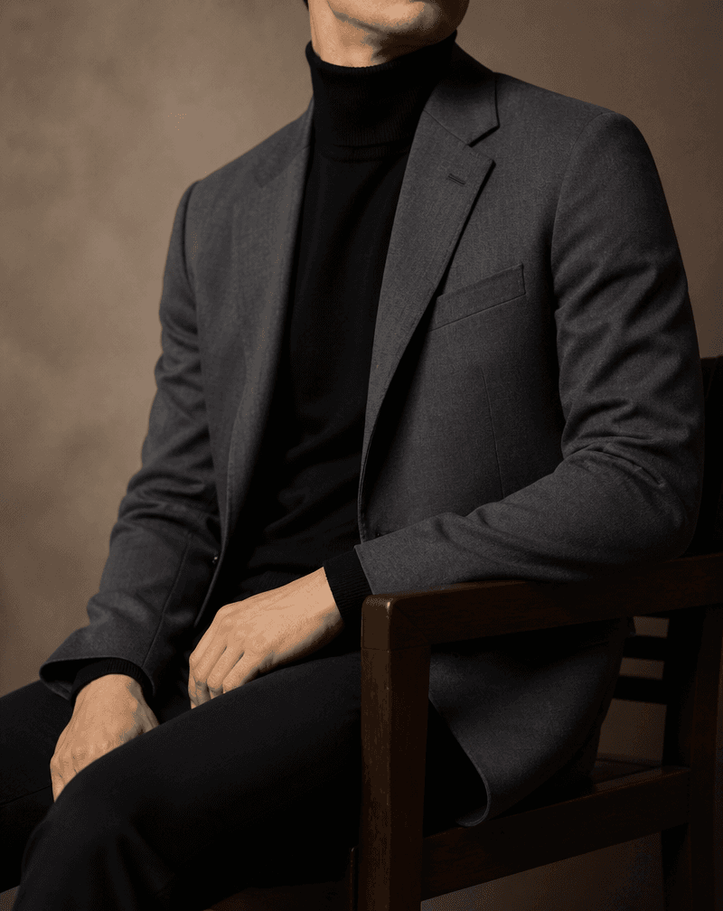Blazer Algodão com Elastano Grafite — vista alternativa