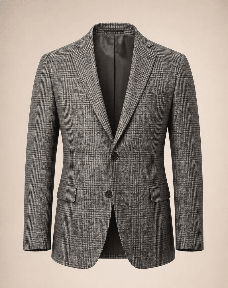 Blazer Xadrez Príncipe de Gales Cinza