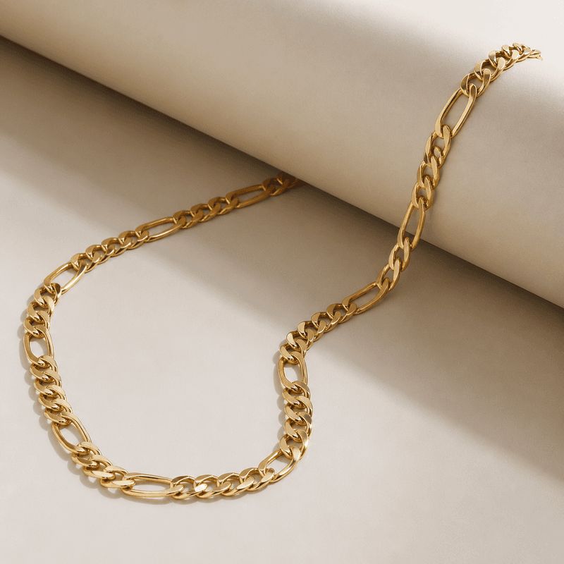 Colar Masculino em Aço Dourado, 60 cm