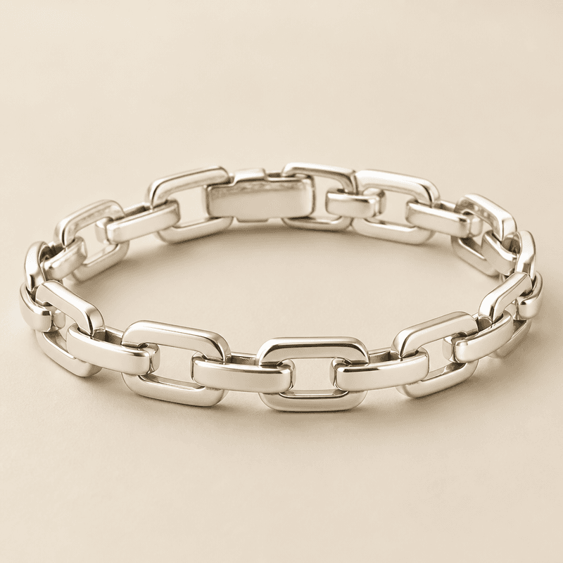 Pulseira Elos Intercalados em Prata 925