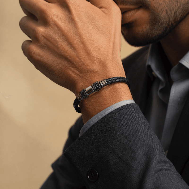 Pulseira Forza em Prata 925 com Ródio Negro — vista alternativa