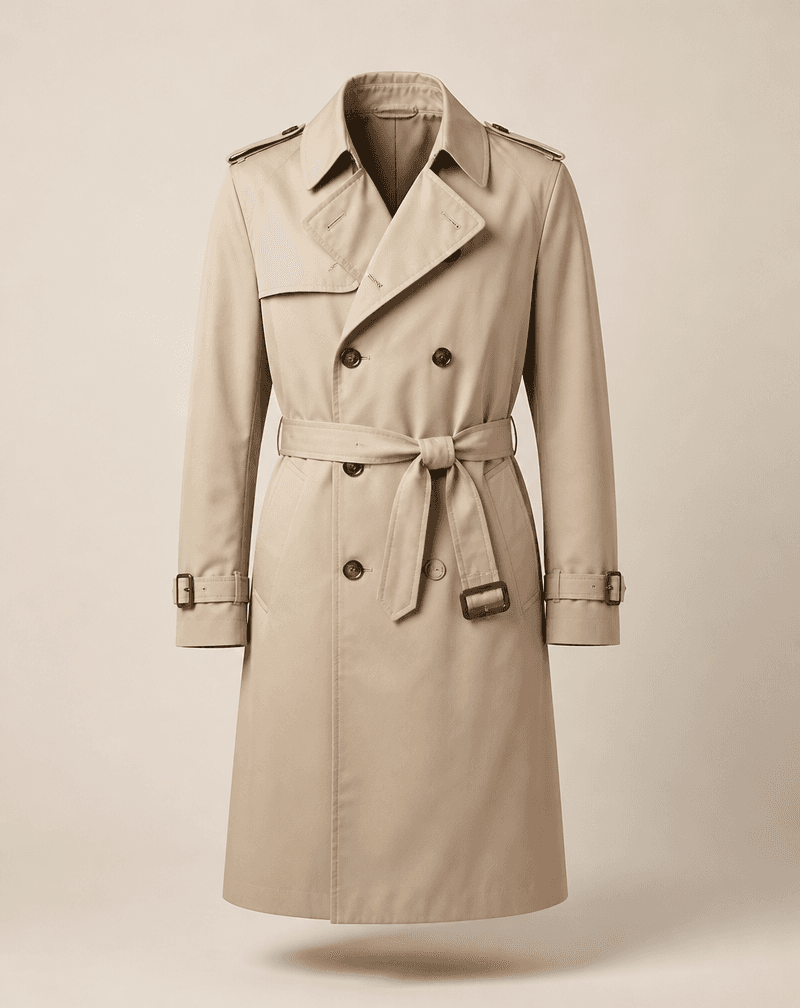 Trench Coat Bege Masculino