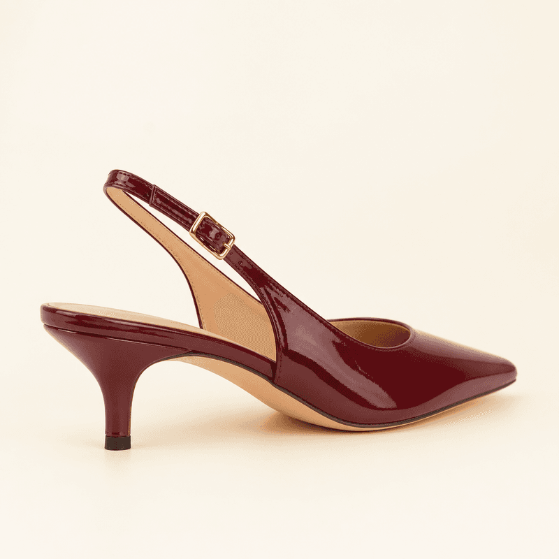 Scarpin Slingback Verniz Marsala
